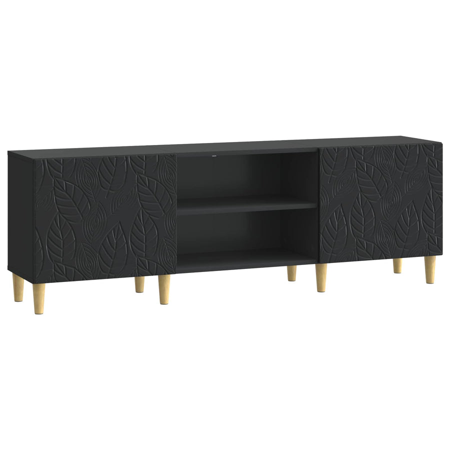 TV-kast 150 x 31 x 50 cm Zwart Bewerkt hout