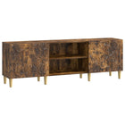 Tv-kast 150x31x50 cm gerookt eiken bewerkt hout