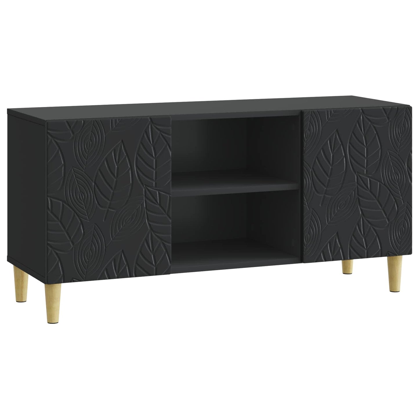 TV-kast 102 x 34,5 x 50 cm Zwart Bewerkt hout