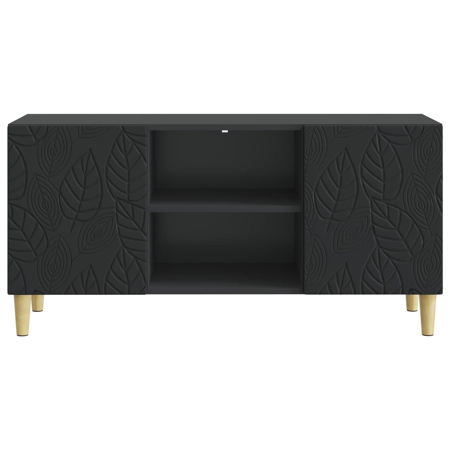 TV-kast 102 x 34,5 x 50 cm Zwart Bewerkt hout