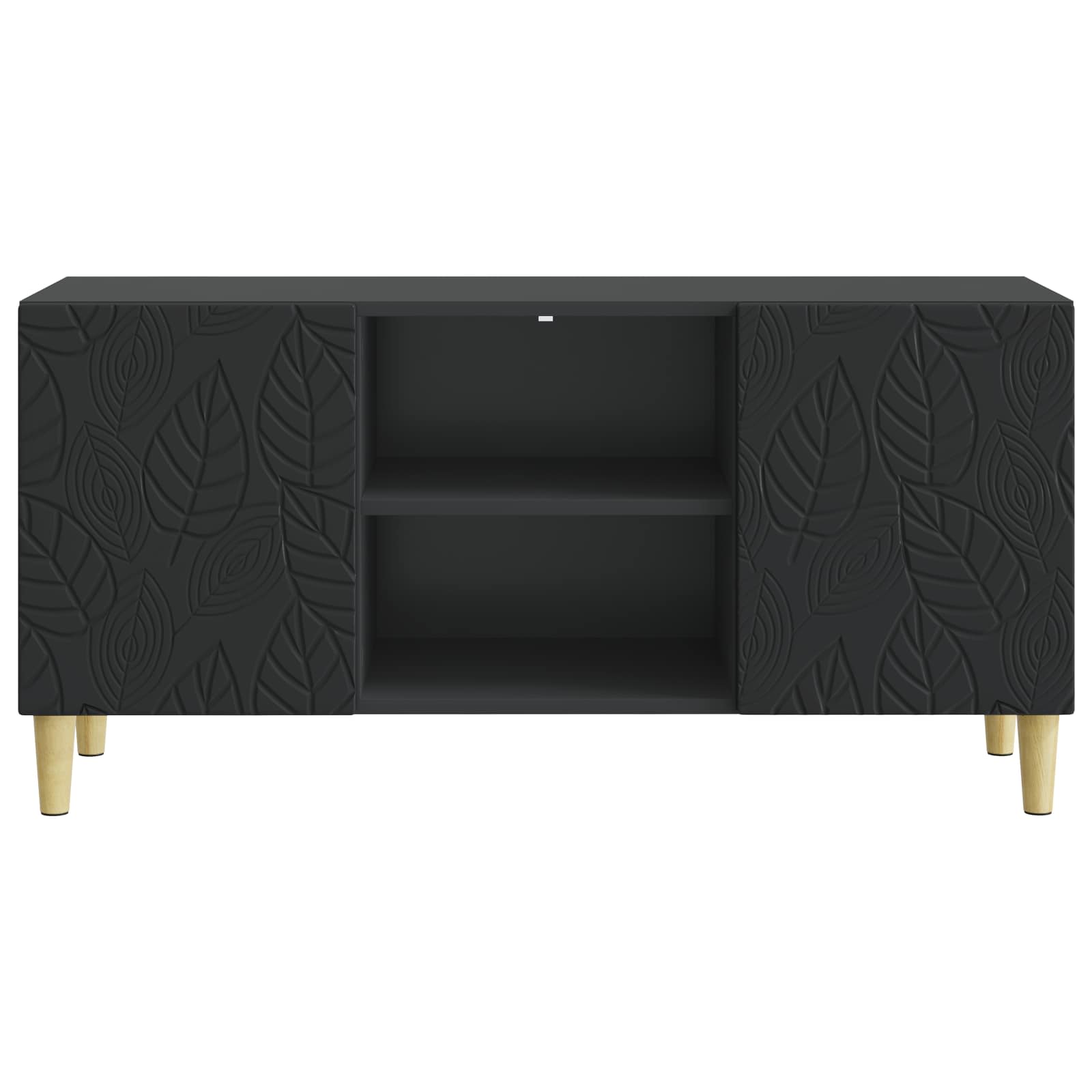 TV-kast 102 x 34,5 x 50 cm Zwart Bewerkt hout