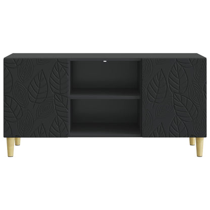 TV-kast 102 x 34,5 x 50 cm Zwart Bewerkt hout