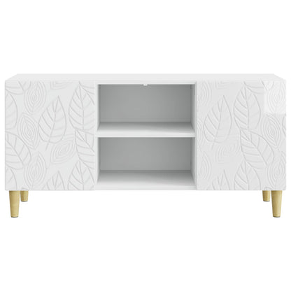 TV-kast 102 x 34,5 x 50 cm Hoogglans Wit Bewerkt hout