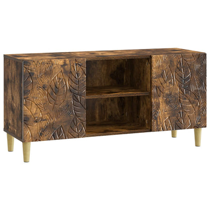 TV-kast 102 x 34,5 x 50 cm Gerookt eiken Bewerkt hout