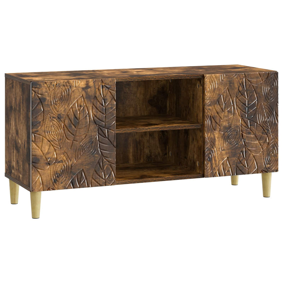 TV-kast 102 x 34,5 x 50 cm Gerookt eiken Bewerkt hout