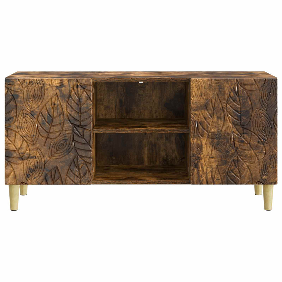 TV-kast 102 x 34,5 x 50 cm Gerookt eiken Bewerkt hout