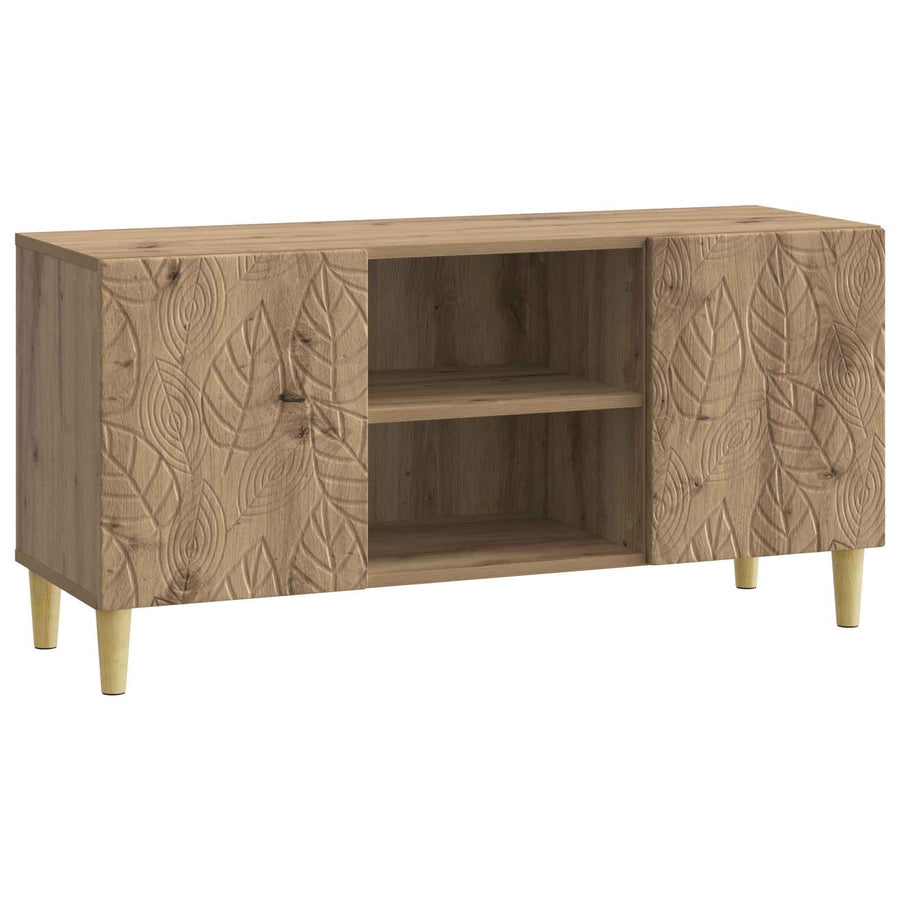 TV-kast 102 x 34,5 x 50 cm Artisanaal eiken Bewerkt hout
