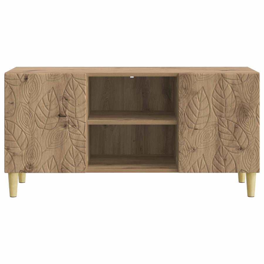 TV-kast 102 x 34,5 x 50 cm Artisanaal eiken Bewerkt hout