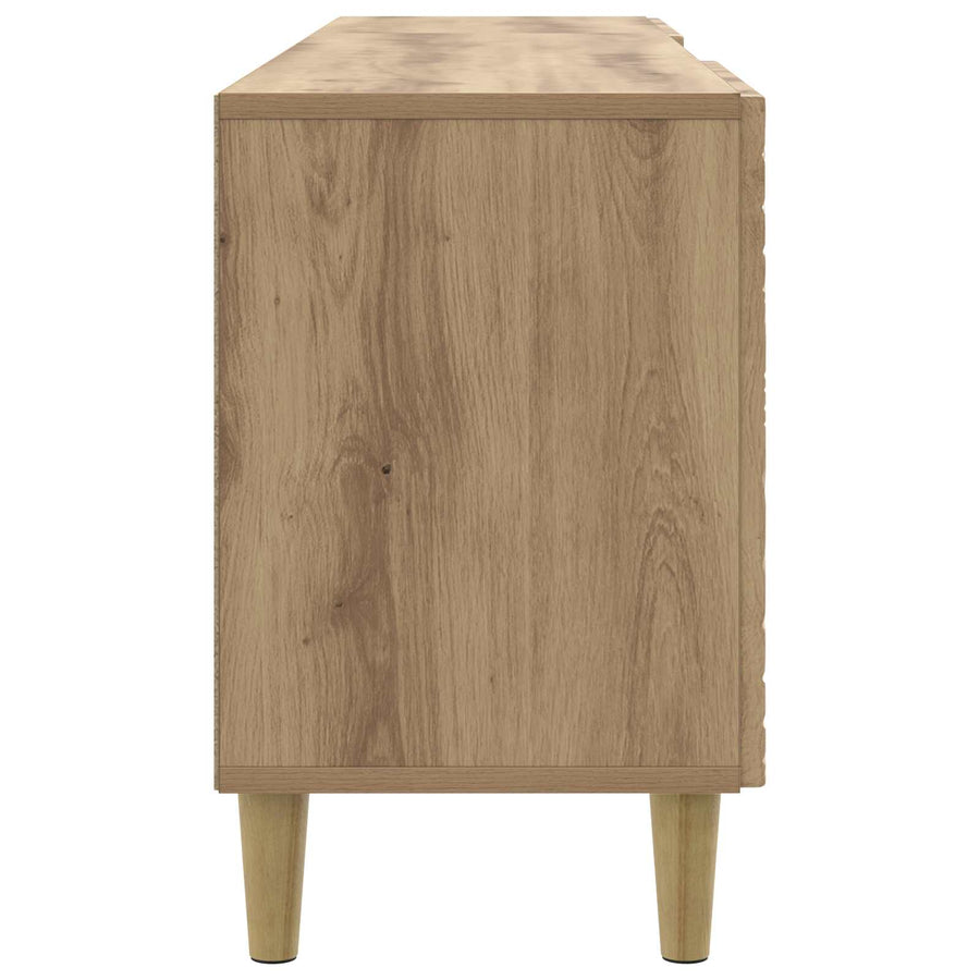 TV-kast 102 x 34,5 x 50 cm Artisanaal eiken Bewerkt hout