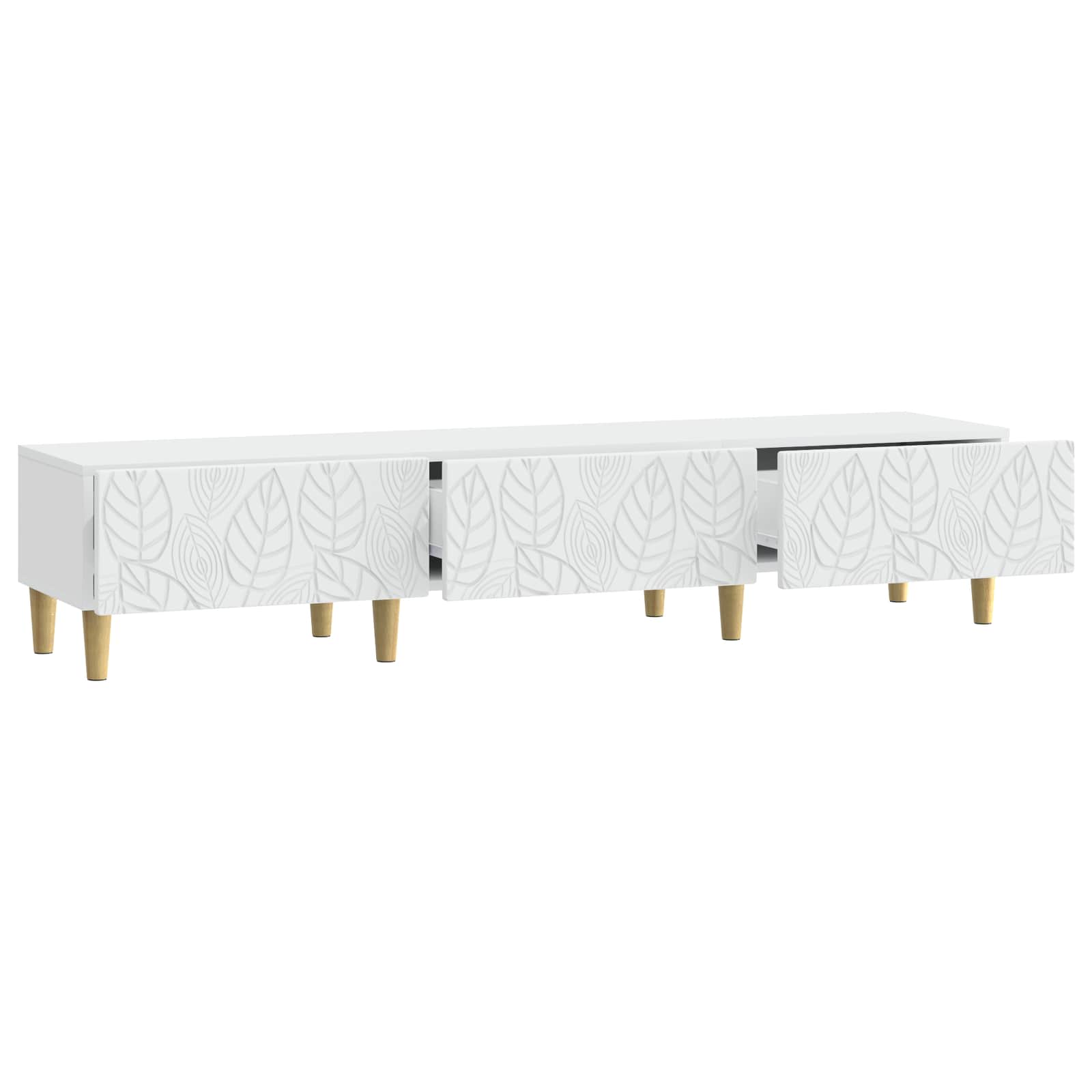 TV-kast 147 x 34,5 x 30 cm Wit Bewerkt hout