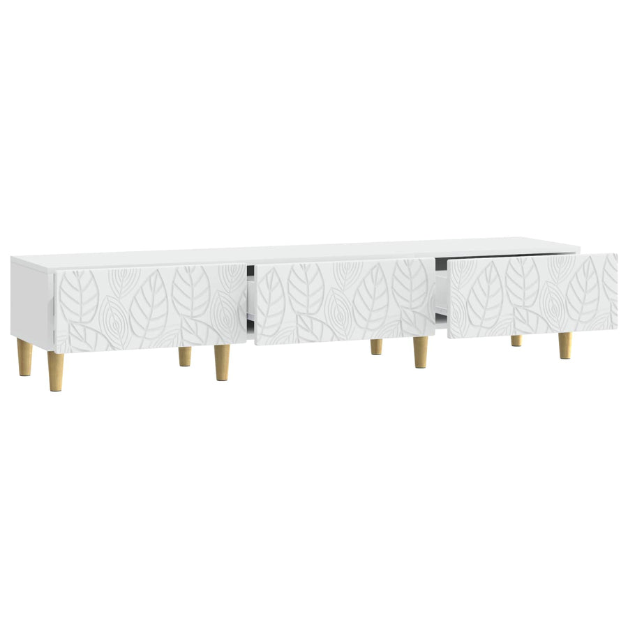 TV-kast 147 x 34,5 x 30 cm Wit Bewerkt hout
