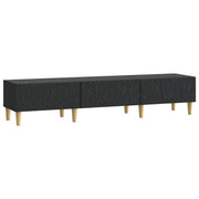 TV-kast 147x34.5x30 cm zwart bewerkt hout