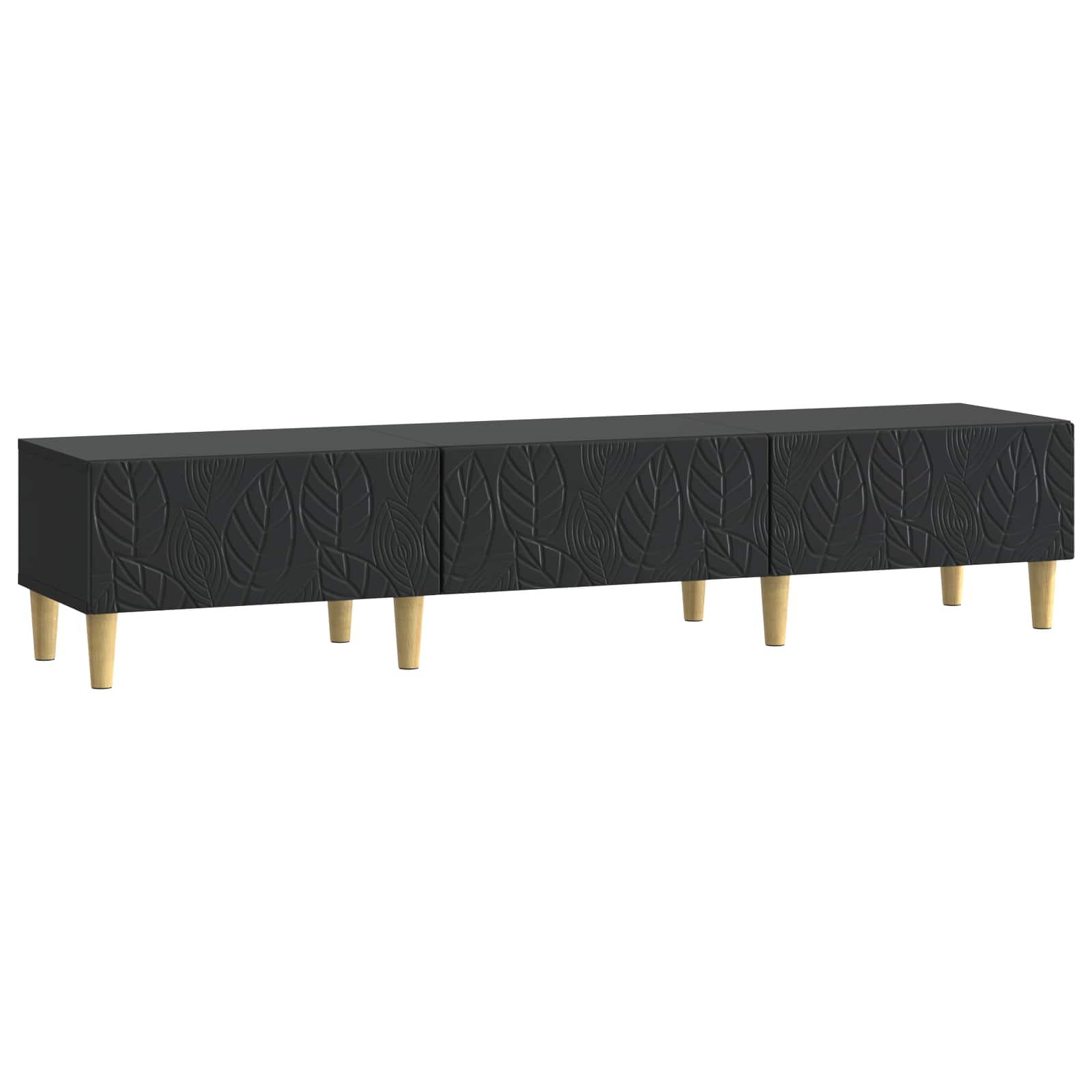 TV-kast 147 x 34,5 x 30 cm Zwart Bewerkt hout