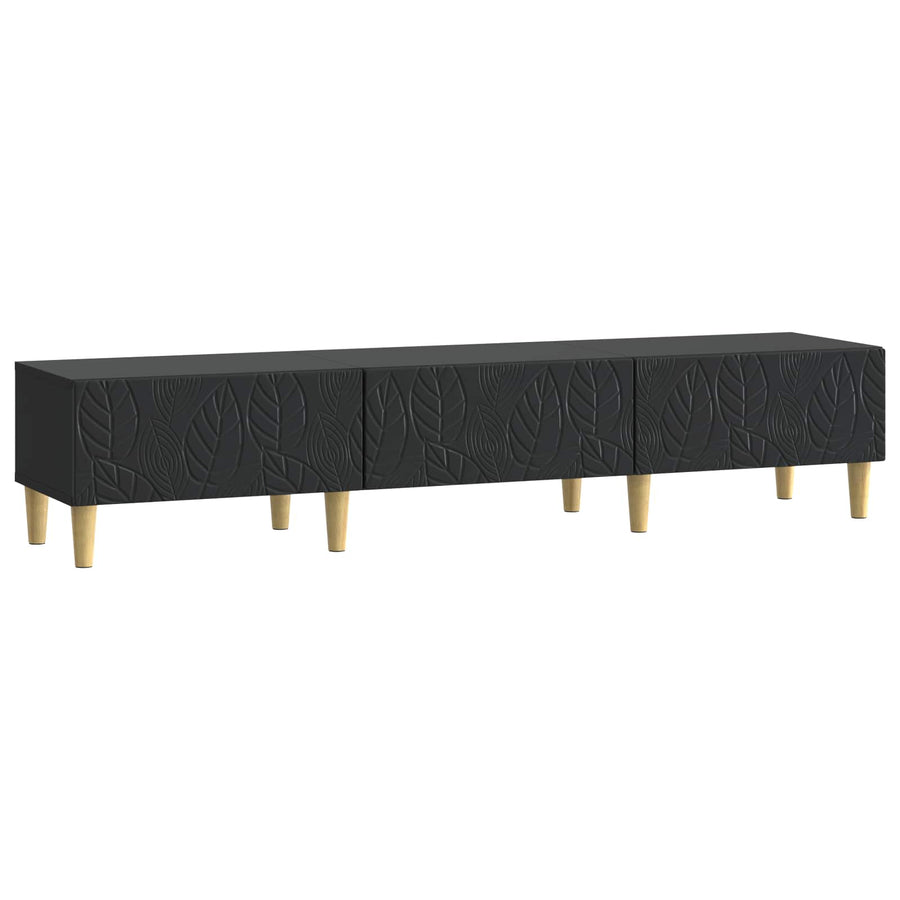 TV-kast 147 x 34,5 x 30 cm Zwart Bewerkt hout