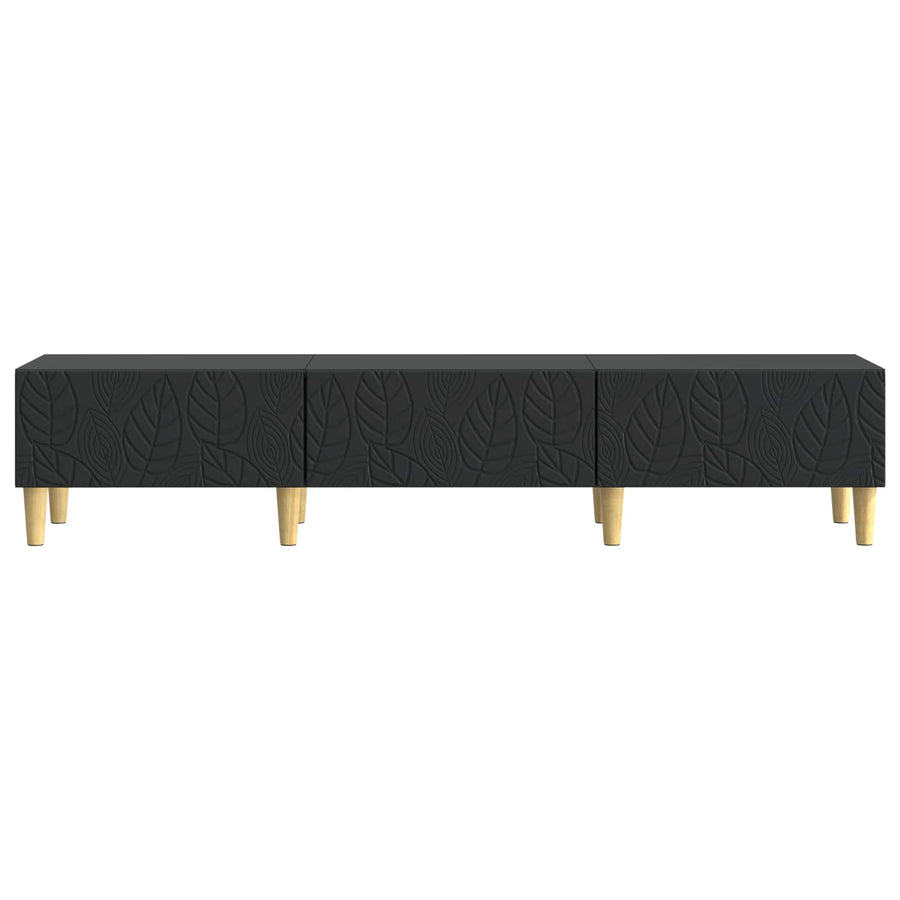 TV-kast 147 x 34,5 x 30 cm Zwart Bewerkt hout