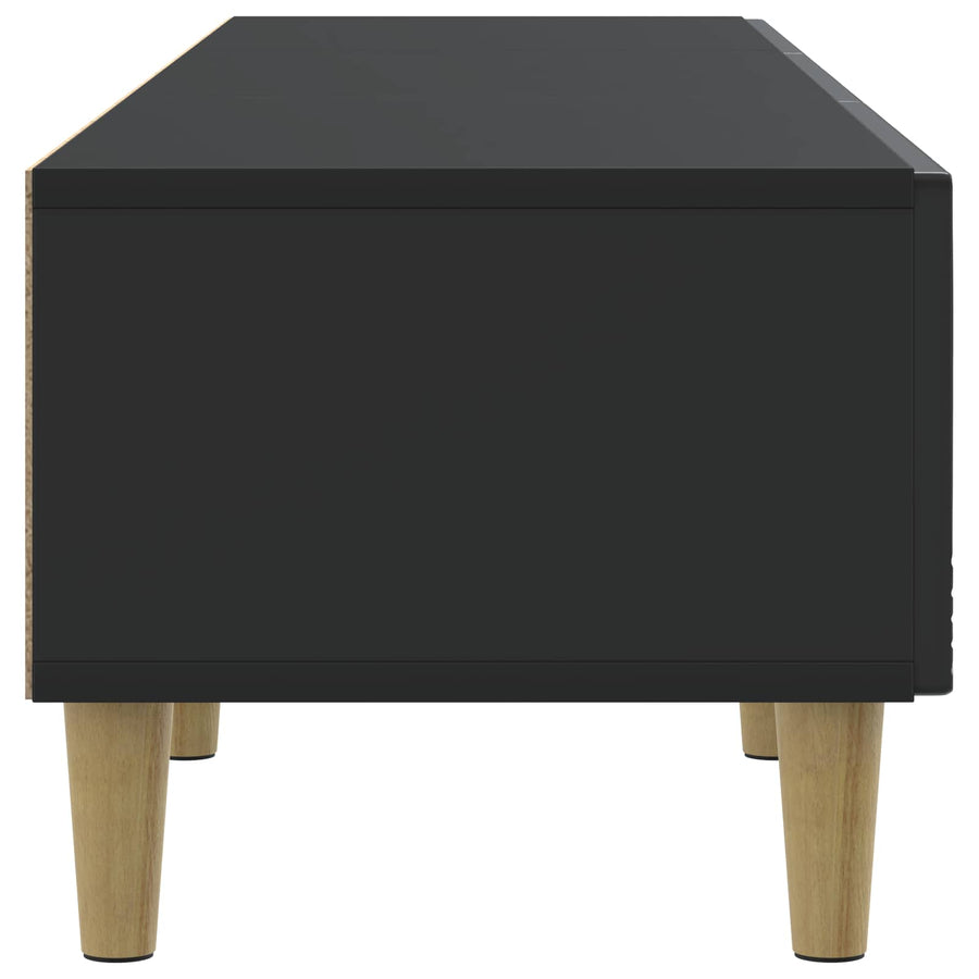 TV-kast 147 x 34,5 x 30 cm Zwart Bewerkt hout