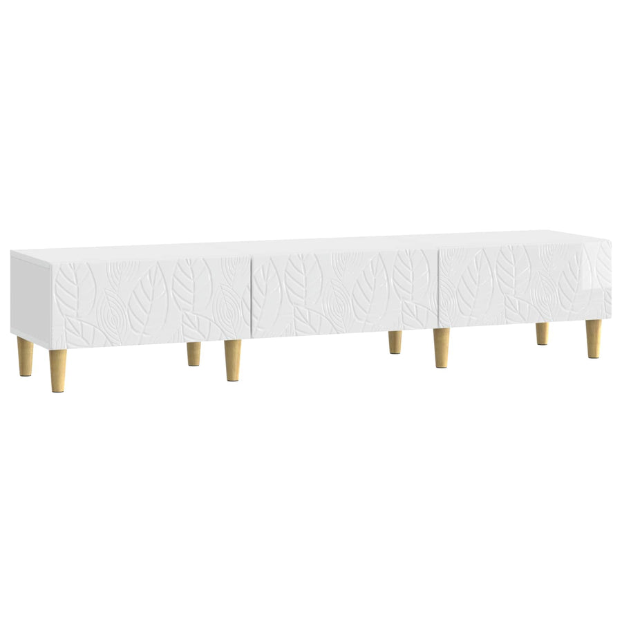 TV-kast 147 x 34,5 x 30 cm Hoogglans Wit Bewerkt hout