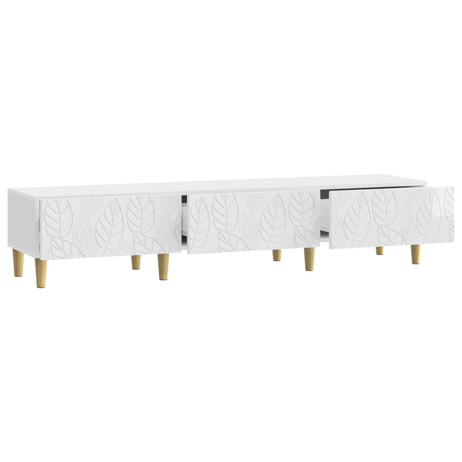 TV-kast 147 x 34,5 x 30 cm Hoogglans Wit Bewerkt hout