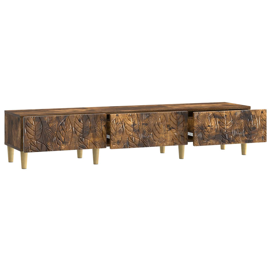 TV-kast 147 x 34,5 x 30 cm Gerookt eiken Bewerkt hout