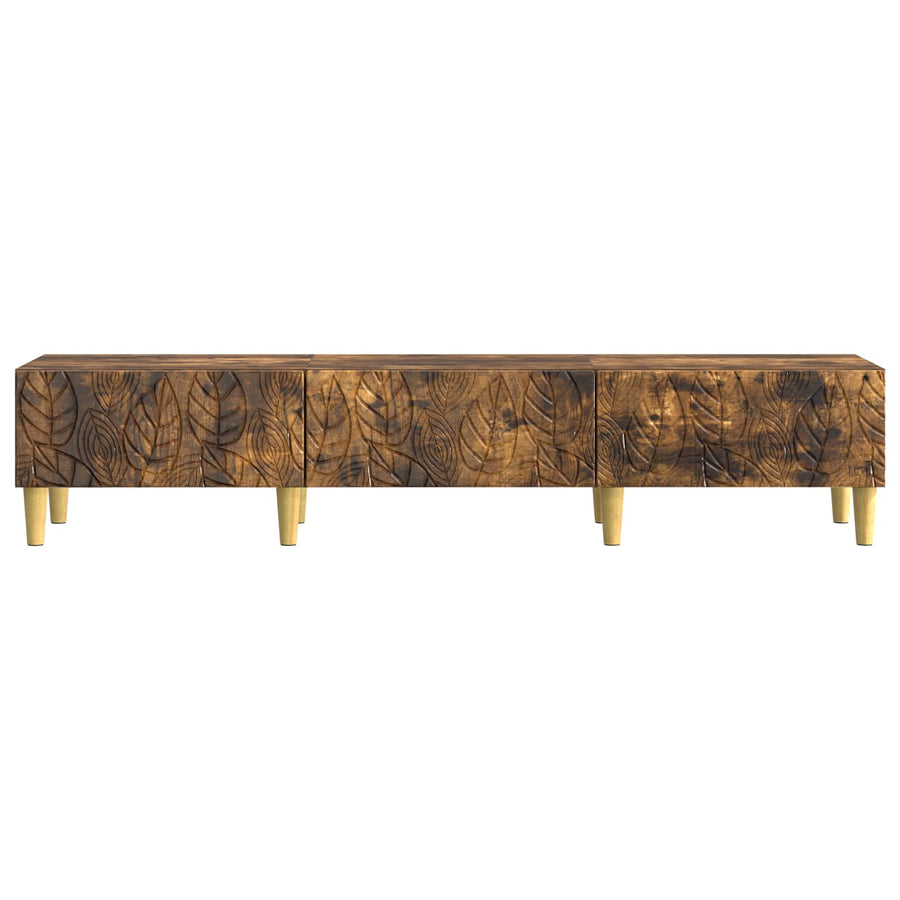 TV-kast 147 x 34,5 x 30 cm Gerookt eiken Bewerkt hout