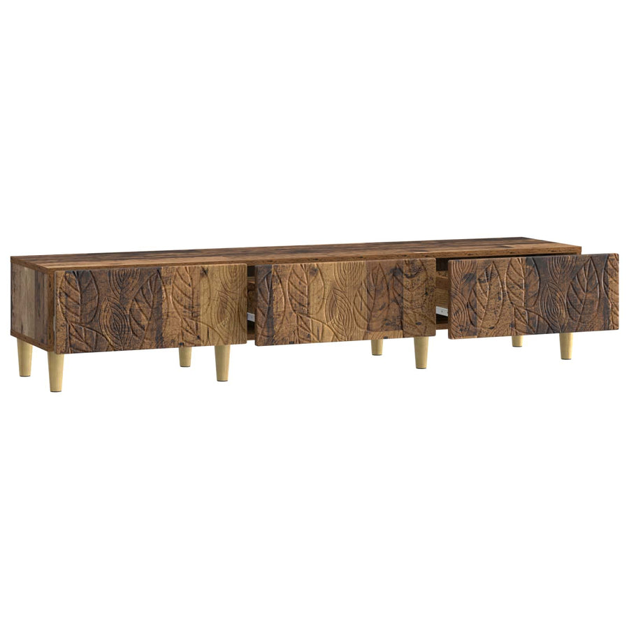 TV-kast 147 x 34,5 x 30 cm Oud hout Bewerkt hout