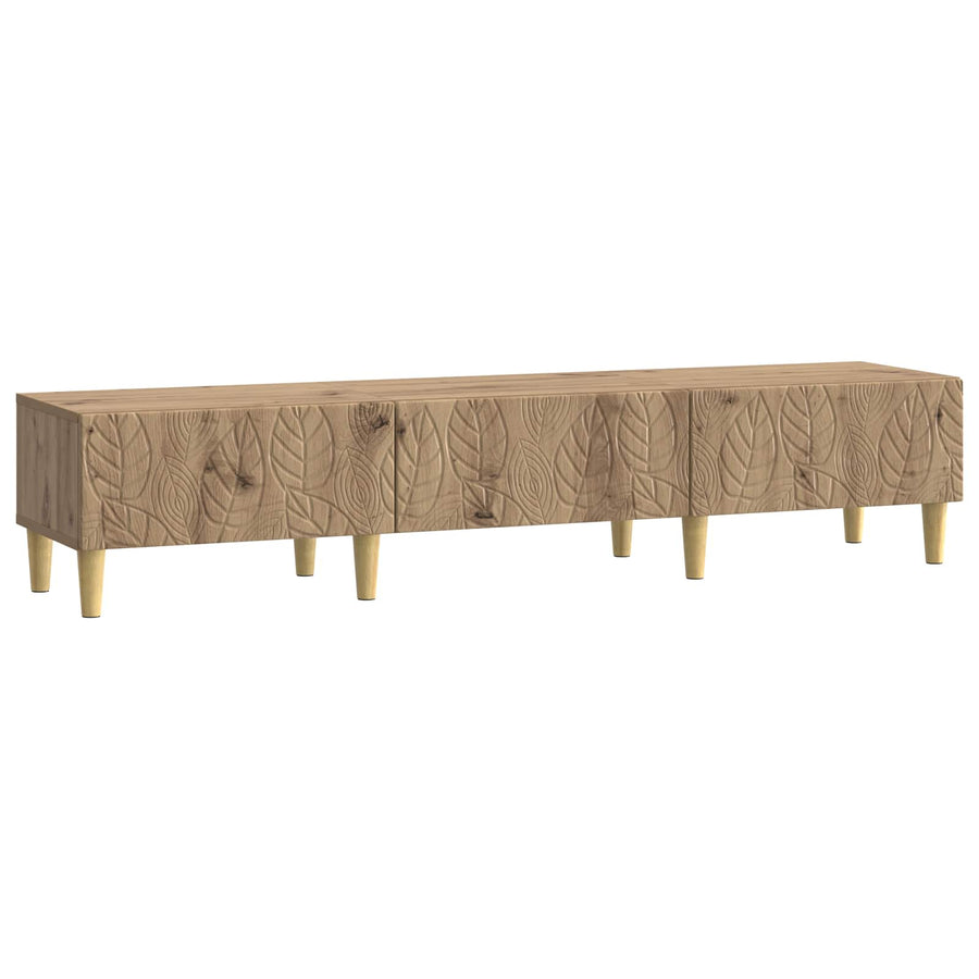 TV-kast 147 x 34,5 x 30 cm Artisanaal eiken Bewerkt hout