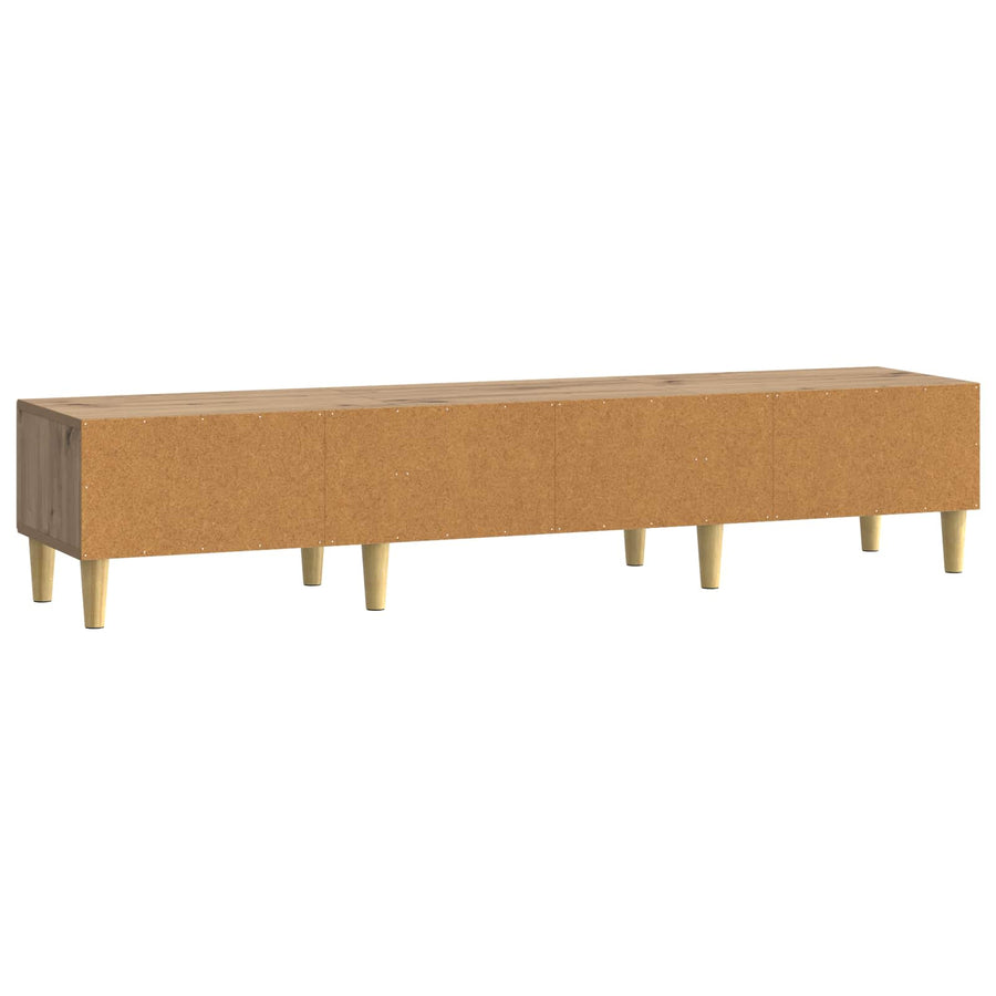 TV-kast 147 x 34,5 x 30 cm Artisanaal eiken Bewerkt hout