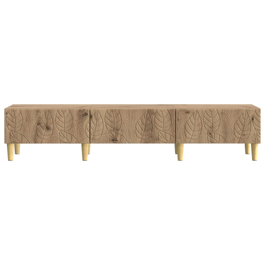 TV-kast 147 x 34,5 x 30 cm Artisanaal eiken Bewerkt hout
