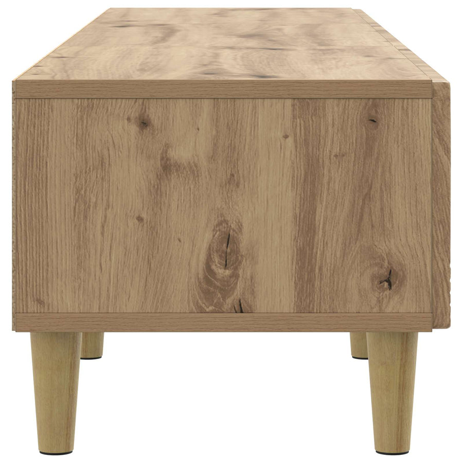 TV-kast 147 x 34,5 x 30 cm Artisanaal eiken Bewerkt hout