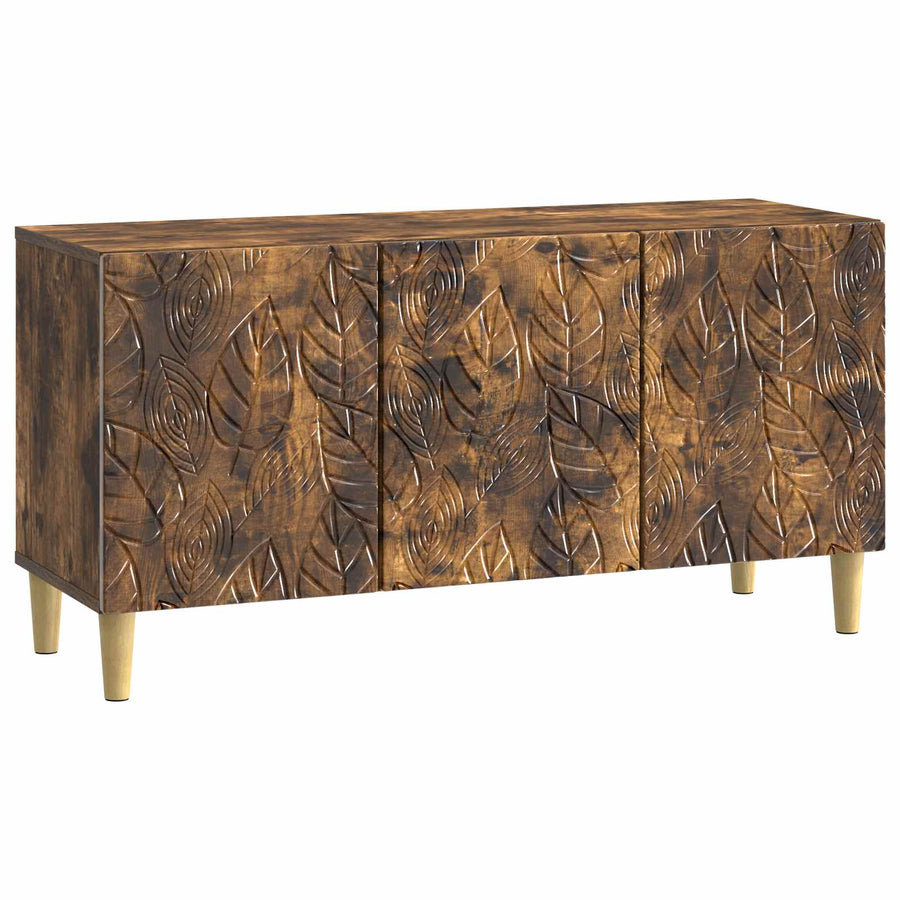 TV-kast 99 x 34,5 x 50 cm Gerookt eiken Bewerkt hout
