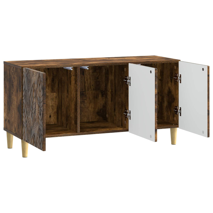 TV-kast 99 x 34,5 x 50 cm Gerookt eiken Bewerkt hout