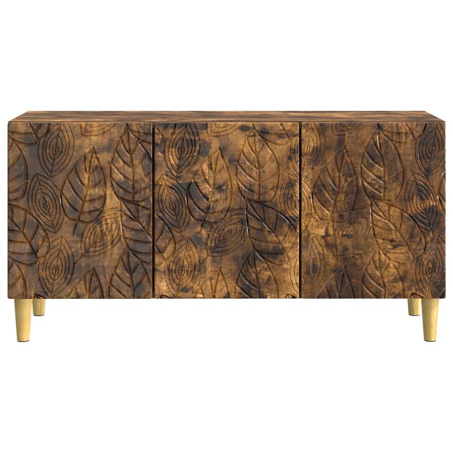 TV-kast 99 x 34,5 x 50 cm Gerookt eiken Bewerkt hout