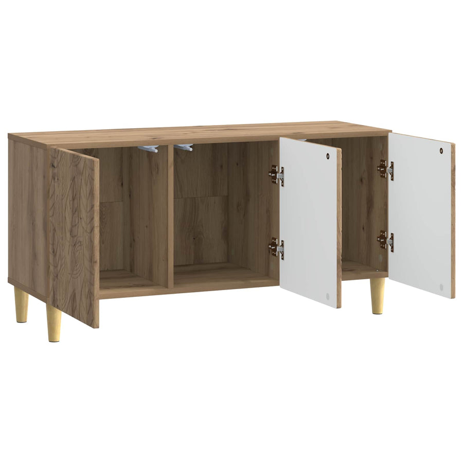 TV-kast 99 x 34,5 x 50 cm Artisanaal eiken Bewerkt hout
