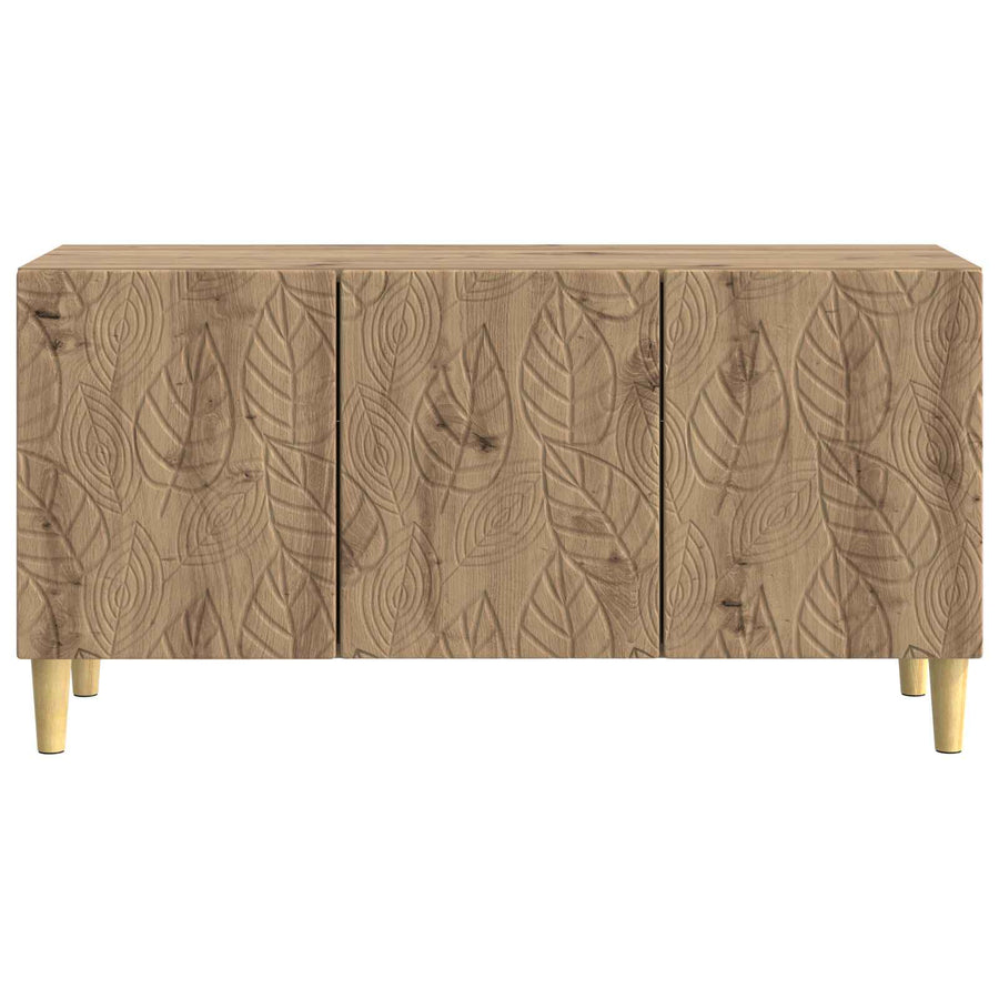 TV-kast 99 x 34,5 x 50 cm Artisanaal eiken Bewerkt hout