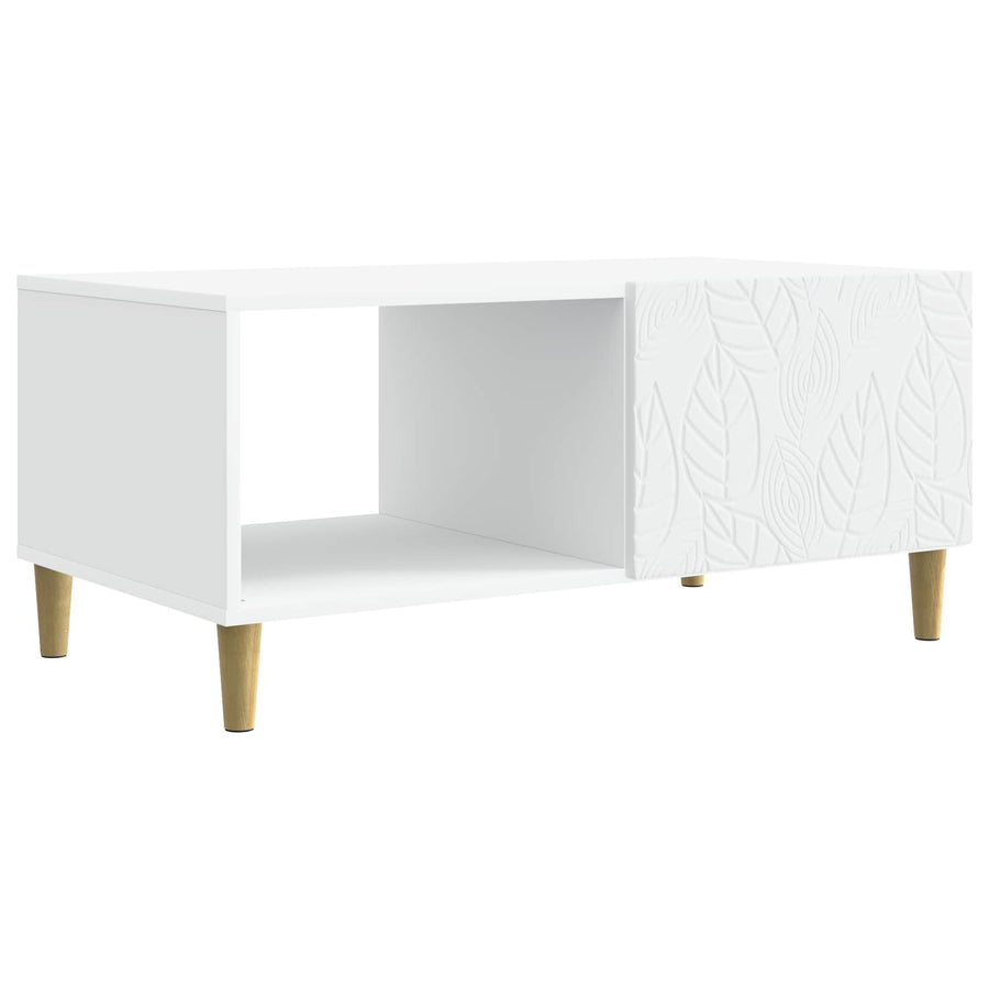 Salontafel Wit 90 x 50 x 40 cm Bewerkt hout