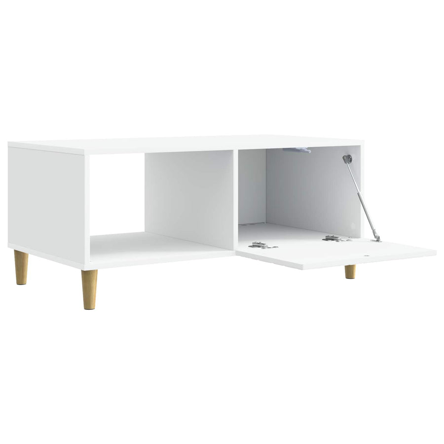 Salontafel Wit 90 x 50 x 40 cm Bewerkt hout