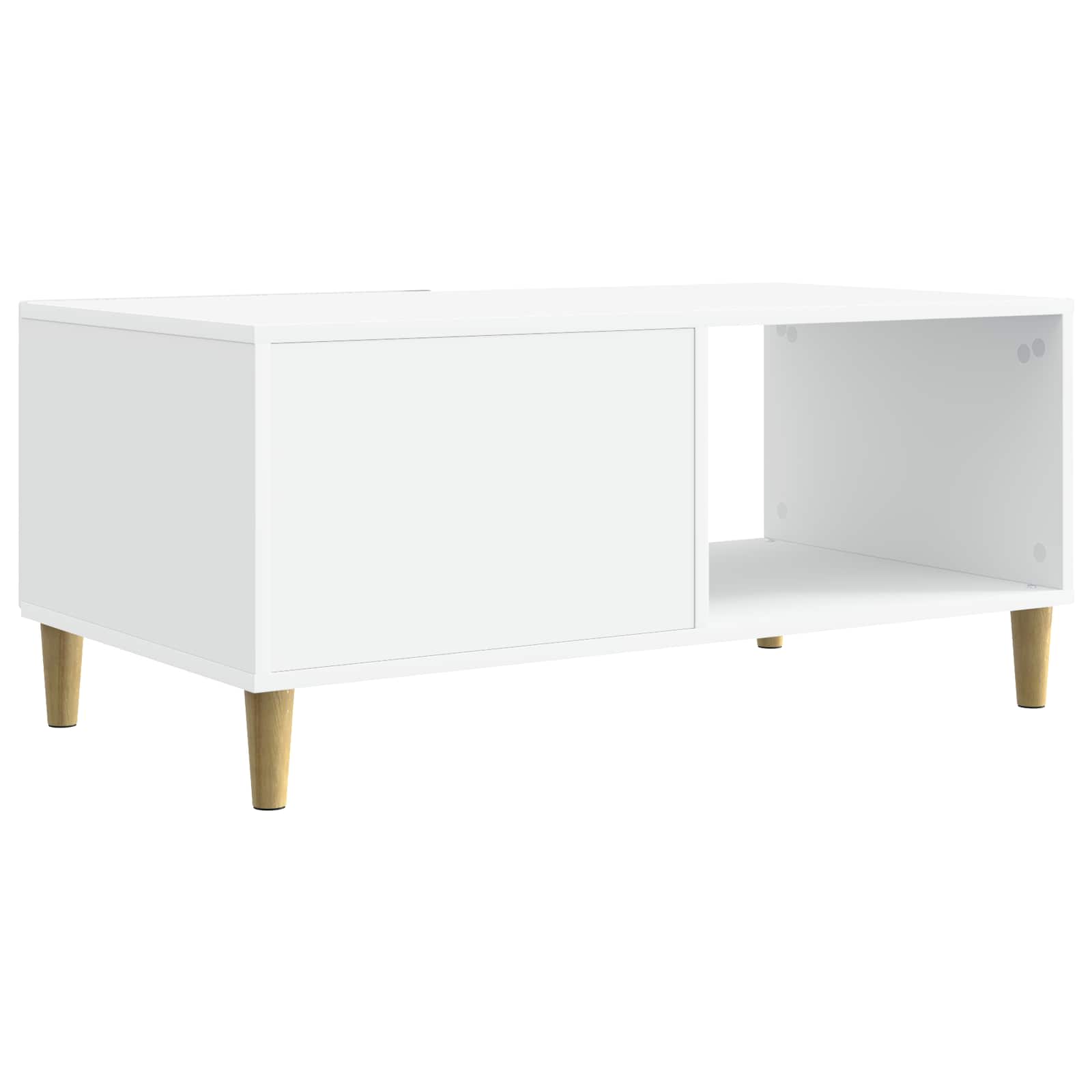 Salontafel Wit 90 x 50 x 40 cm Bewerkt hout