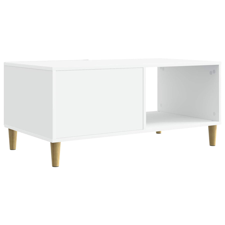 Salontafel Wit 90 x 50 x 40 cm Bewerkt hout