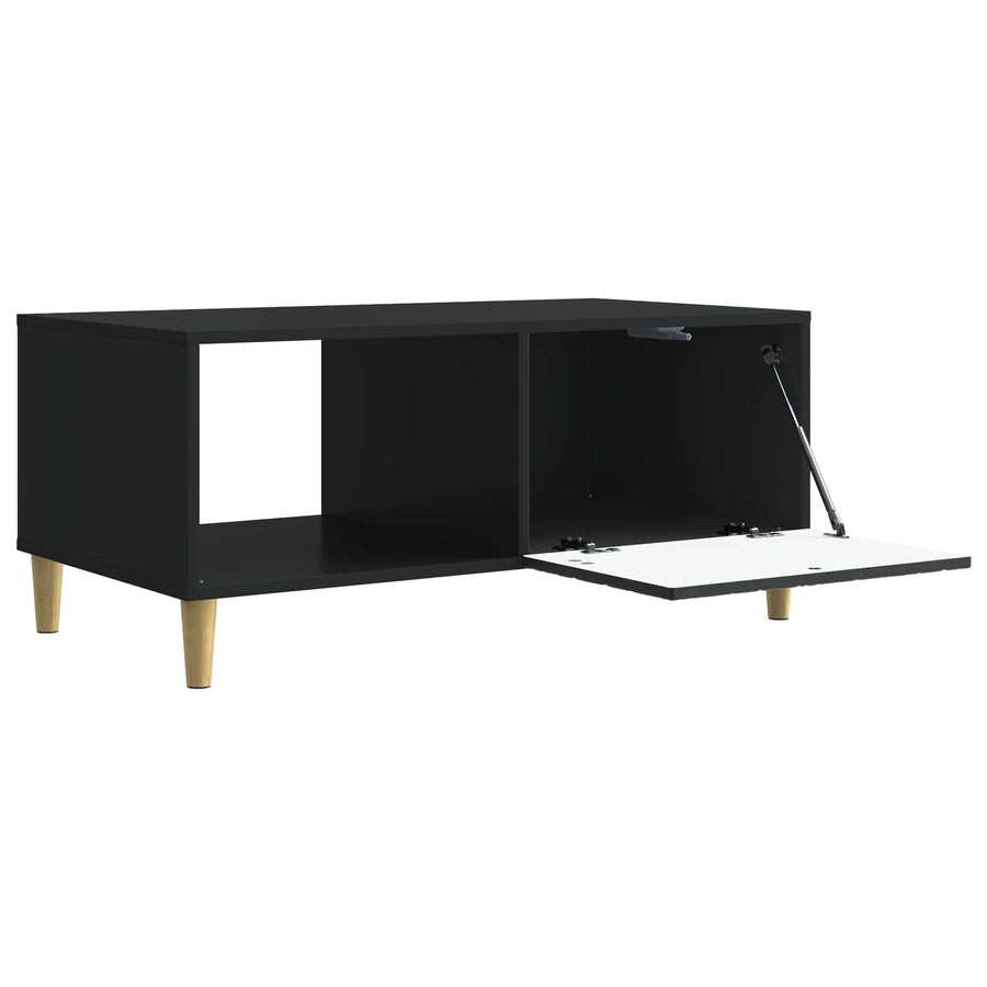 Salontafel Zwart 90 x 50 x 40 cm Bewerkt hout