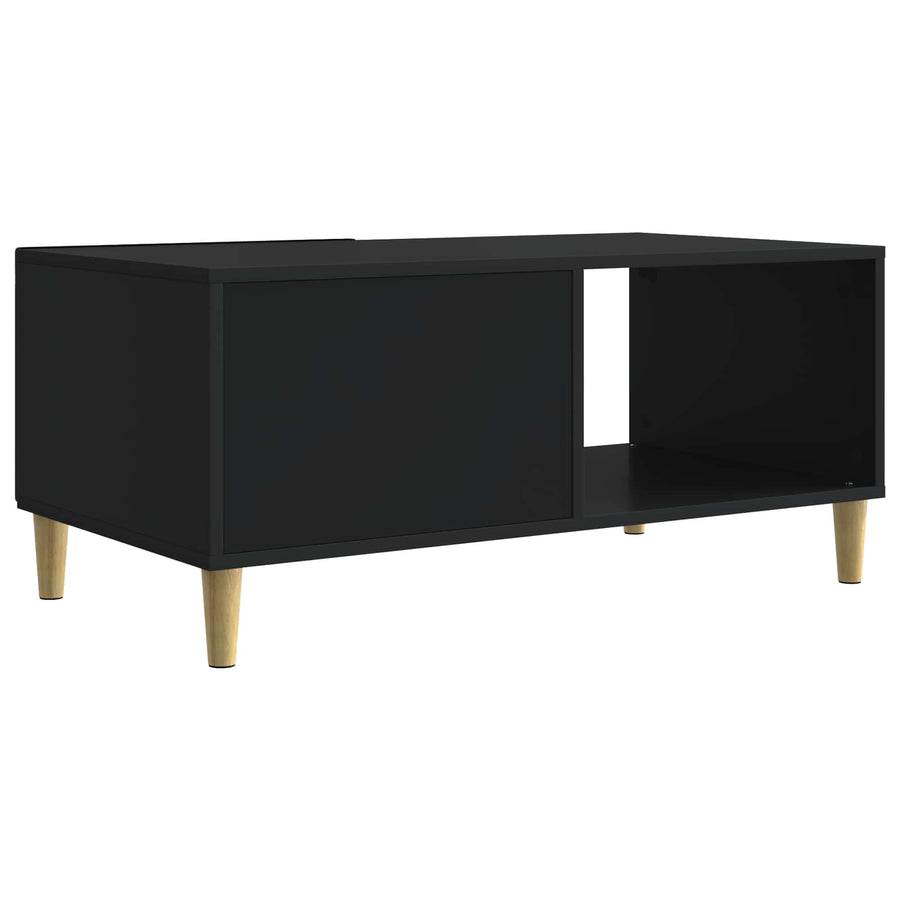 Salontafel Zwart 90 x 50 x 40 cm Bewerkt hout