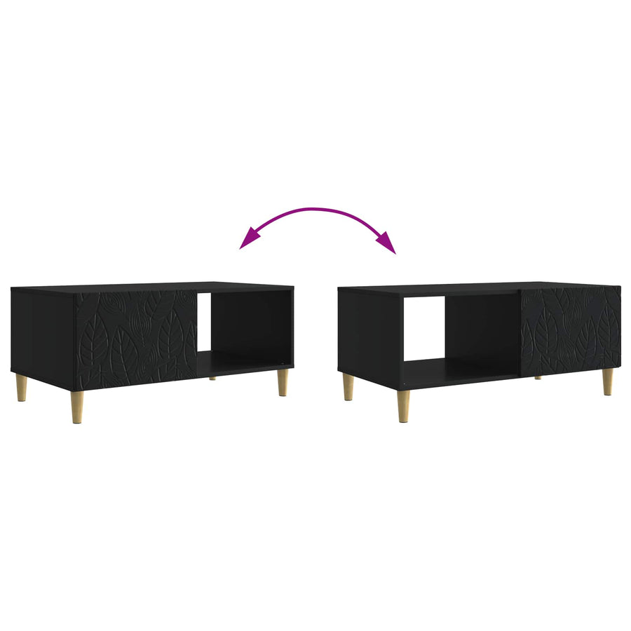 Salontafel Zwart 90 x 50 x 40 cm Bewerkt hout