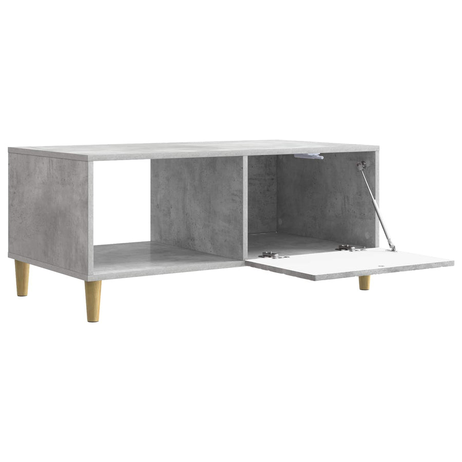 Salontafel Betongrijs 90 x 50 x 40 cm Bewerkt hout