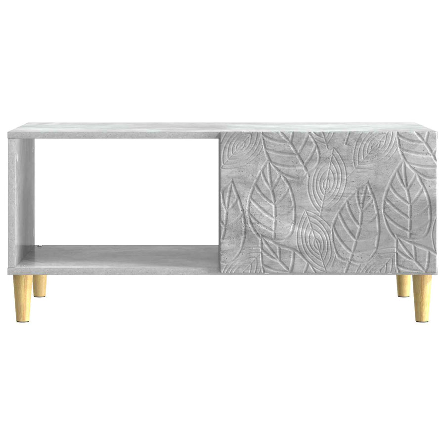 Salontafel Betongrijs 90 x 50 x 40 cm Bewerkt hout