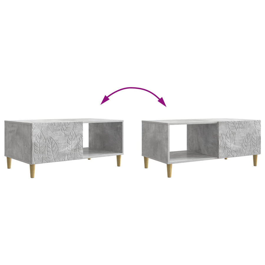Salontafel Betongrijs 90 x 50 x 40 cm Bewerkt hout