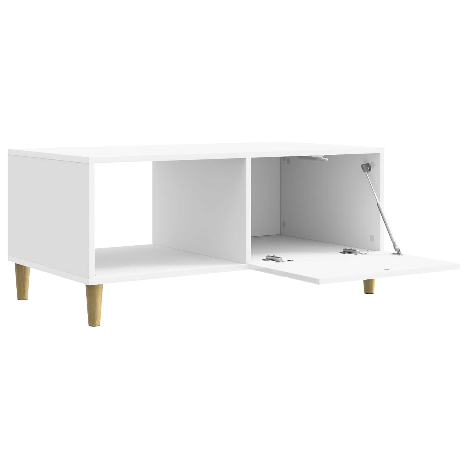 Salontafel Hoogglans Wit 90 x 50 x 40 cm Bewerkt hout