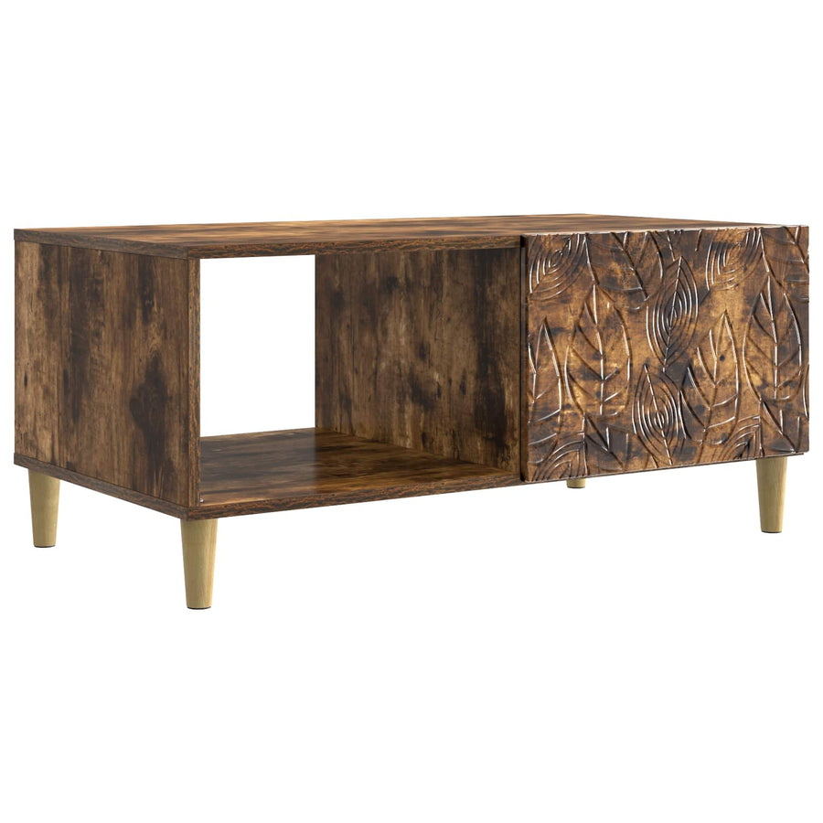 Salontafel Gerookt eiken 90 x 50 x 40 cm Bewerkt hout