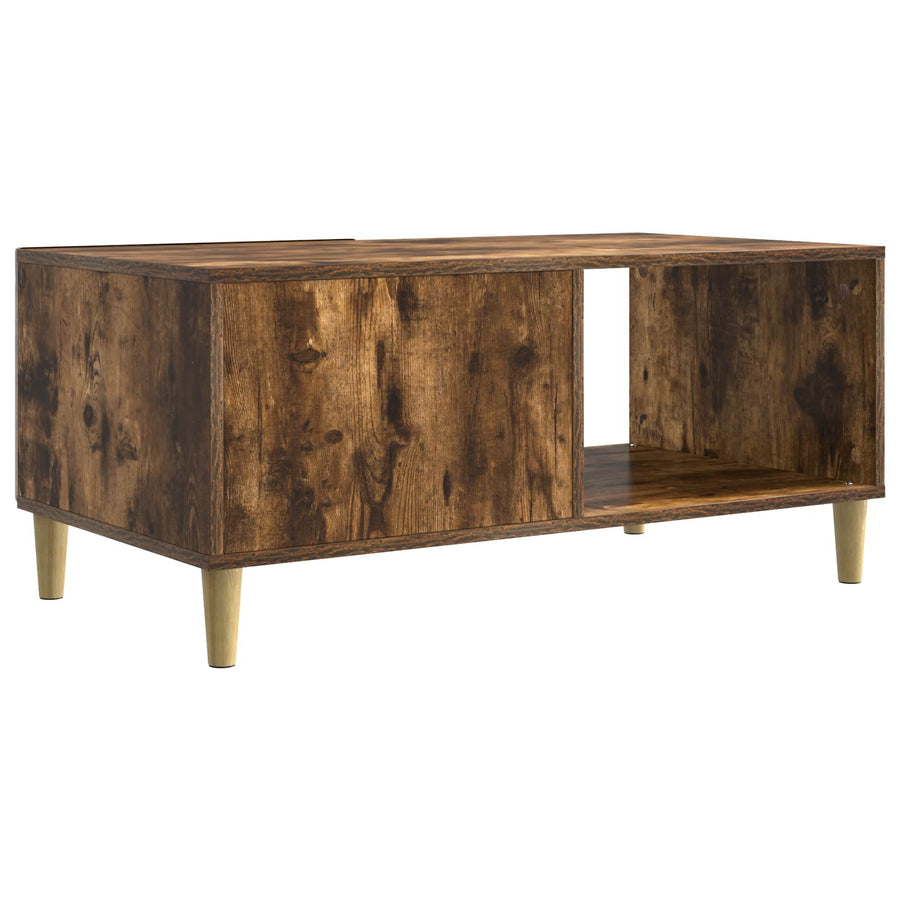 Salontafel Gerookt eiken 90 x 50 x 40 cm Bewerkt hout