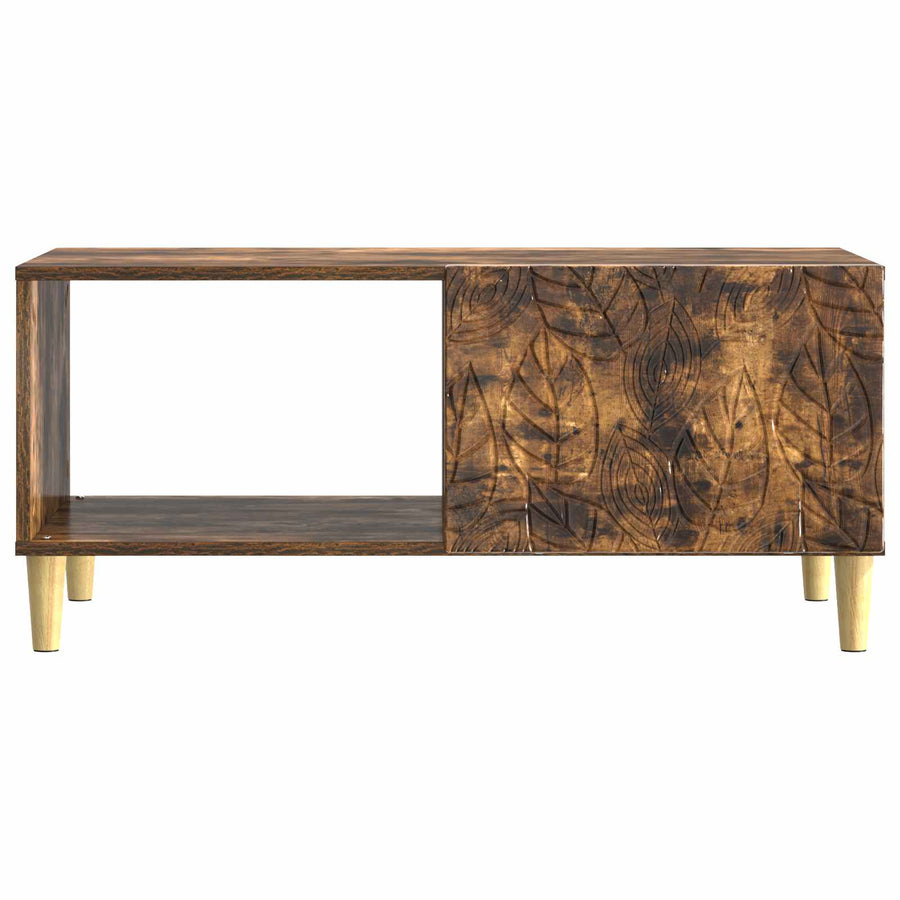 Salontafel Gerookt eiken 90 x 50 x 40 cm Bewerkt hout