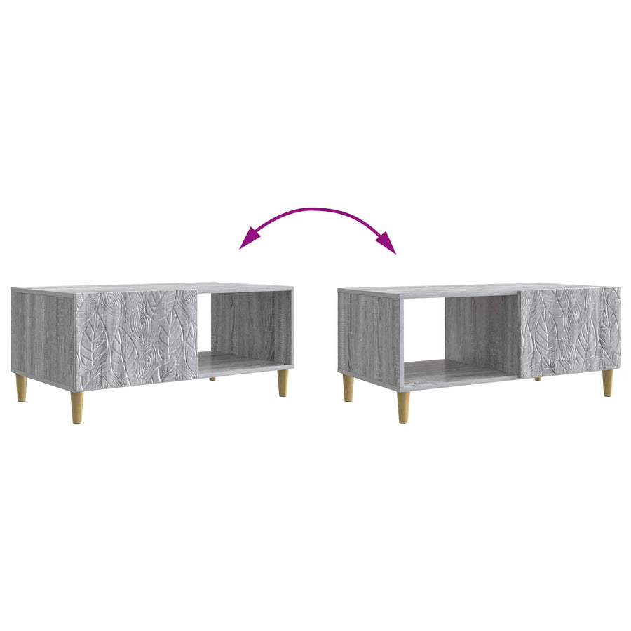 Salontafel Grijs Sonoma 90 x 50 x 40 cm Bewerkt hout