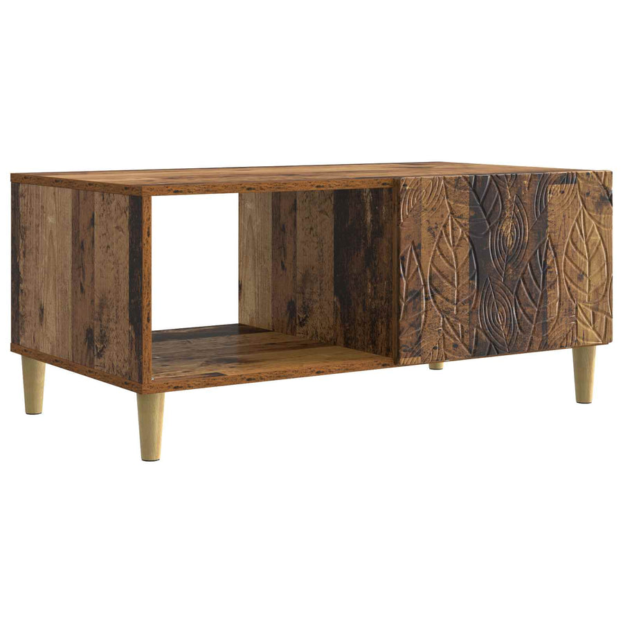 Salontafel Oud hout 90 x 50 x 40 cm Bewerkt hout